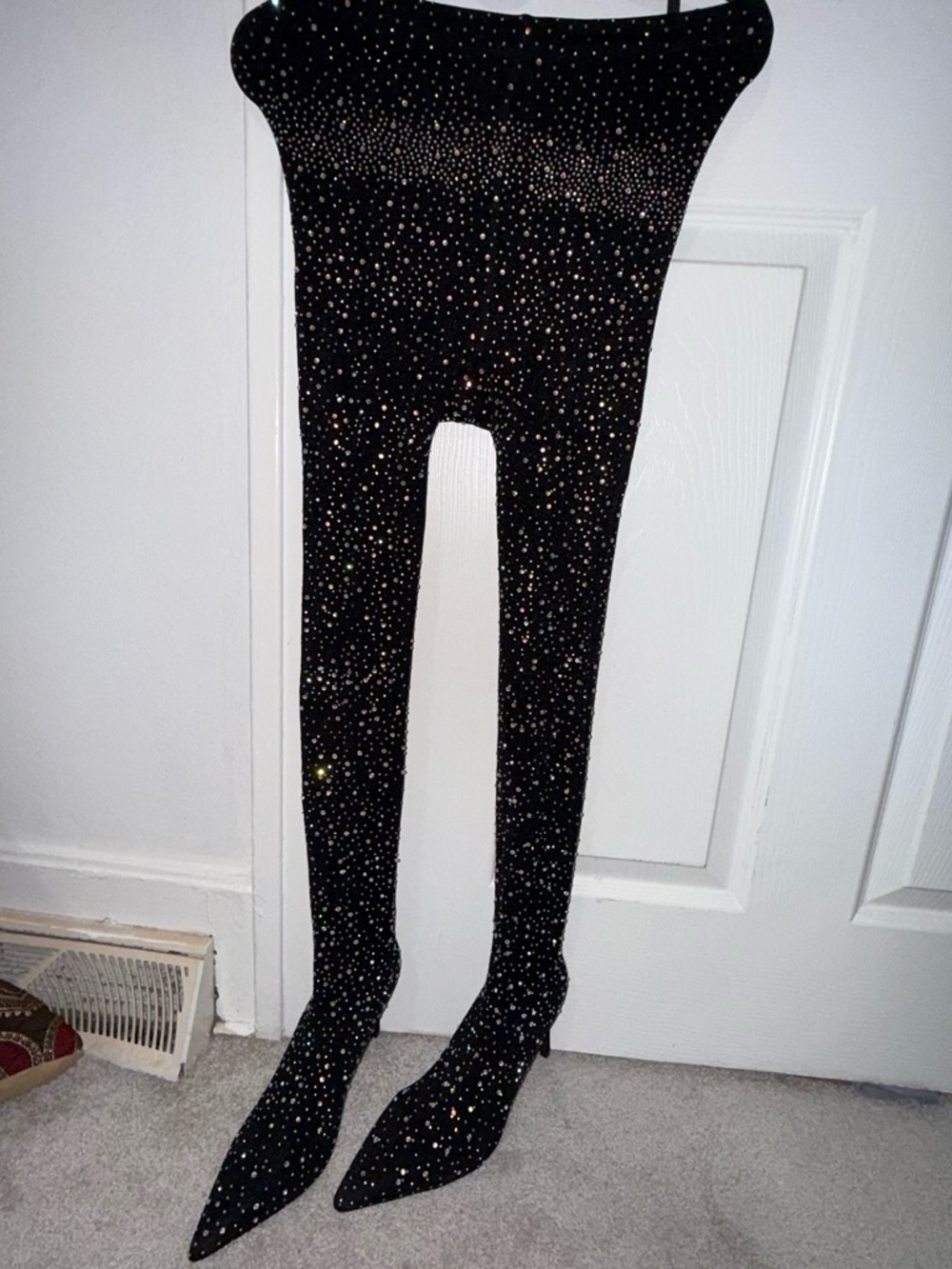 Valentina Black Leggings with Metallic Dot Sparkle